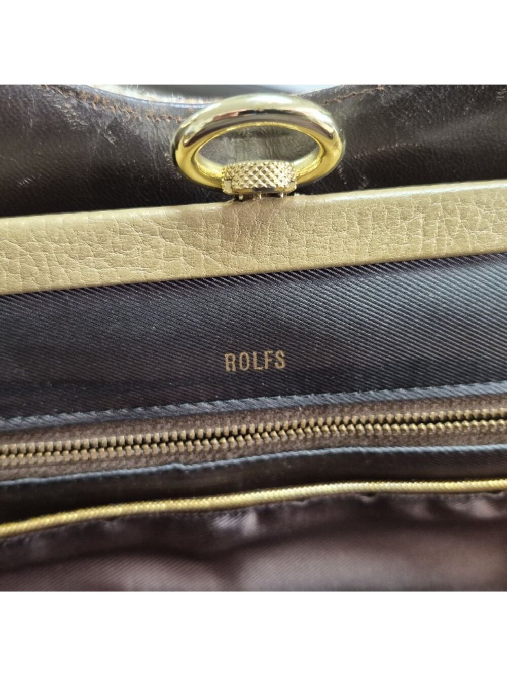 Vintage Rolfs Floral Tapestry & Faux Leather Handbag With Gold-Tone Accents - Picture 5 of 11